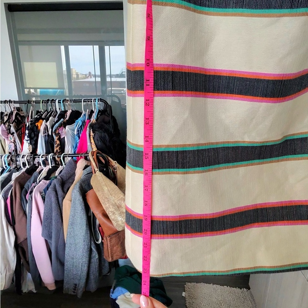 Cienne New York The Michele Cotton Striped Mini Dress Beige Multi NWT Size 8 - Picture 10 of 11